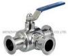 Sanitary Three Way Ball Valve With Mount Plate For Food And Chemical Industry