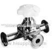 Mirror Polish 400 Grit 3 Way Sanitary Diaphragm Valve 1/2 ~ 2 U Type Tee