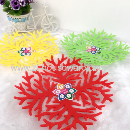 Coral BPA free plastic fruit tray Plastic serving plate for food