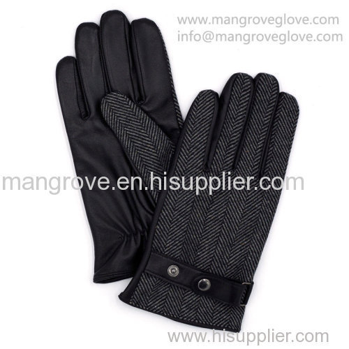 Mens Winter Sheepskin Leather Gloves Genuine Leather Gloves