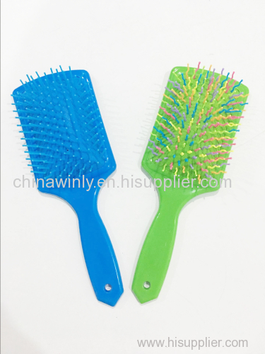 Flat blue Plastic Professional Hair brush