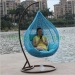 Patio blue rattan wicker hammock with blue cushions supplier