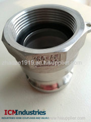 Stainless camlock coupling Adaptor x hose tail ( Type E)