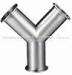 No.8 304 / 316L Stainless Steel 1-1/2" - 4" Sanitary Fittings / Y Tee Pipe Fitting