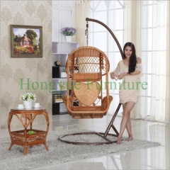 Indoor natural rattan table chair hammock supplier