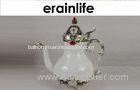 White Ceramic Ceramic Coffee Pot Tea Kettle Set 400 Milliliter