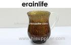 Religious Hand Judaica Washing Cups Gold / Brown Resin With Two Handle