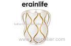 Chrome Hand Washing Double Handled Cup White / Gold For Israel Jewish Museum Shop