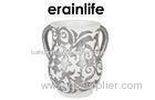 Two Handle Hand JudaicaWashingCup Religious Item Israel Silver Flower Pattern