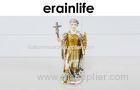House Decoration Items Religious Prince Polyresin Figurines With Silver Plating Jesus Cross