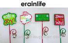 Christmas Decoration Accessories Garden Plastic Plug Different Letters Wrinting