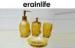 Artificial Jade Polyresin Craftwork Bathroom Accessory Set 4pcs With Hand painted Gold Color
