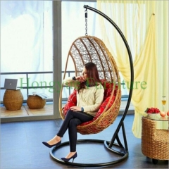 PE new rattan hammock with colorful cushions wicker hammock