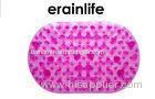 Pink Round Bathroom Floor Mats PVC / PE For Supermarket / Home / Hotel