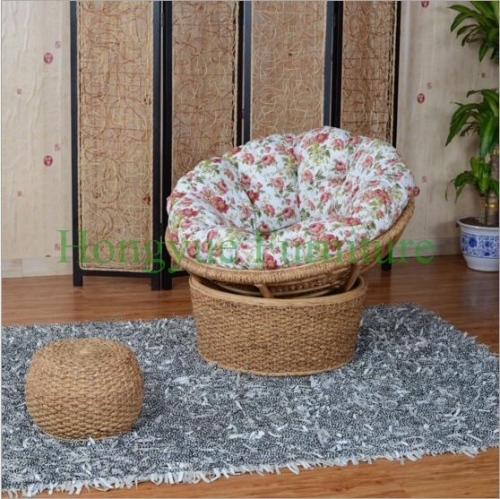 Natural rattan lounge chair with cushions from china