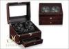 PU Leather Brown Dual Watch Winder / Battery Powered Watch Winder