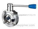 3A AISI 304 2" x 1.5mm SS Sanitary Butterfly Valves For Pharmacy Industry