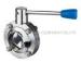 3A AISI 304 2" x 1.5mm SS Sanitary Butterfly Valves For Pharmacy Industry