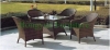 Brown color rattan garden dining set wicker dining set