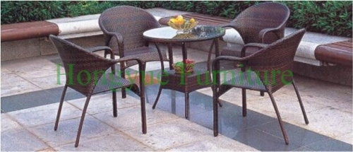 Wicker material patio set furniture rattan dining set