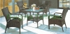 Brown wicker material dining furniture sets supplier