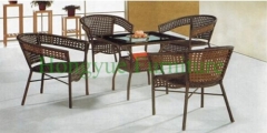 Brown wicker dining table chair sets furniture supplier