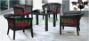 Black rattan wicker dining table chair sets furniture designs
