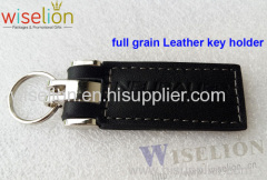 custom PU leather / genuine leather / full grain leather zinc alloy metal car logo key holder keychain 17