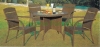 Brown rattan patio furniture set wicker table chairs