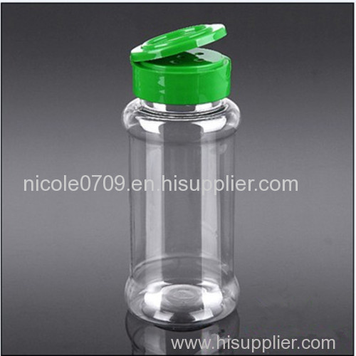 100ml Clear Spice Bottle plastic salt&pepper shaker bottle with Flapper Cap