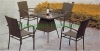 Outdoor brown rattan wicker dining set table chair supplier