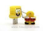 Yellow PVC Customized USB Flash Drive Large Capacity 512MB - 64GB