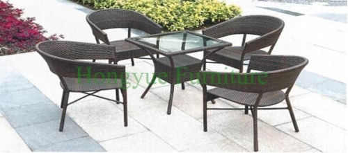 Patio brown rattan cube table chair set furniture designs