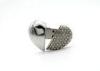 Heart Shape Silver Diamond USB Memory Stick 32GB Large Capacity