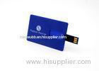 Thin 32GB Blue Credit Card USB Flash Drive Password Protection