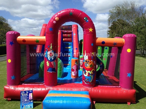 Ultimate combo inflatable bounce house with slide