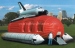 Inflatable flying helium spaceship for advertising