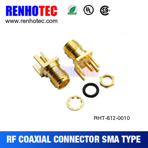 High quality SMA female to PCB gold plated connector adapters sma