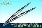 Flat Front Double Windshield Wiper Blades with Metal Frame Silicone Rubber Refill