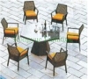 Patio rattan wicker table chair set furniture factory