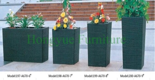 Patio rattan wicker flower pot craft