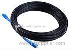 Black Jacket 1 Core FTTH Fiber Optic Cable Optical Fiber Patch Cord For CATV