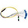 Flat Round UPC MPO Fiber Optic Patch Cord SC LC with 12 Core Ribbon Cable