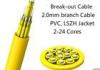 24 Fiber Multimode Fan-Out Indoor Breakout Fiber Optic Cable With High Strength