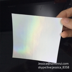 Custom Glossy White Rainbow Hologram Self Destructive Sticker Paper Tamper Evident Seal Sticker Paper Material