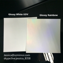 Custom Glossy White Rainbow Hologram Self Destructive Sticker Paper Tamper Evident Seal Sticker Paper Material