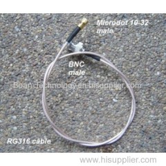 BNC to Microdot connector cable assembly RG316 1.6mtrs 5 ft 3in