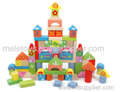 Wooden Building Blocks With colorful design