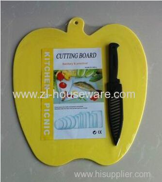 Plastic chopping & cutting board Easy wash kitchen cutting board Cutting block Apple shape with knife