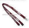 Brown Visitor / College Tubular Ribbon Lanyards Durable Custom Neck Strap